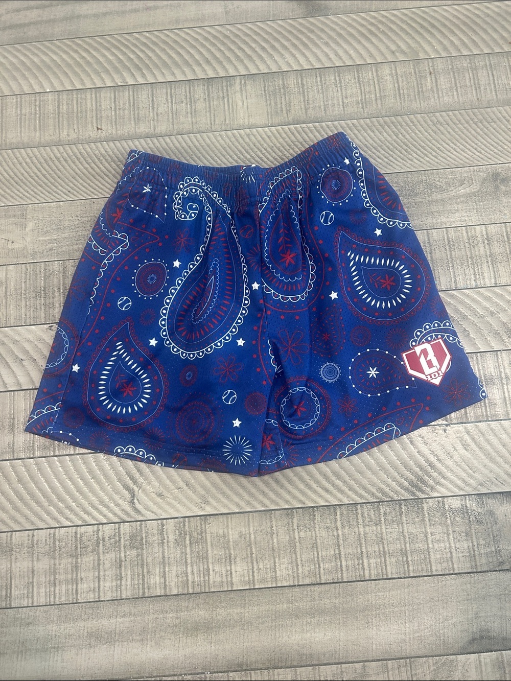 Kids Blue Paisley Elastic-Waist Casual Shorts by (no brand)